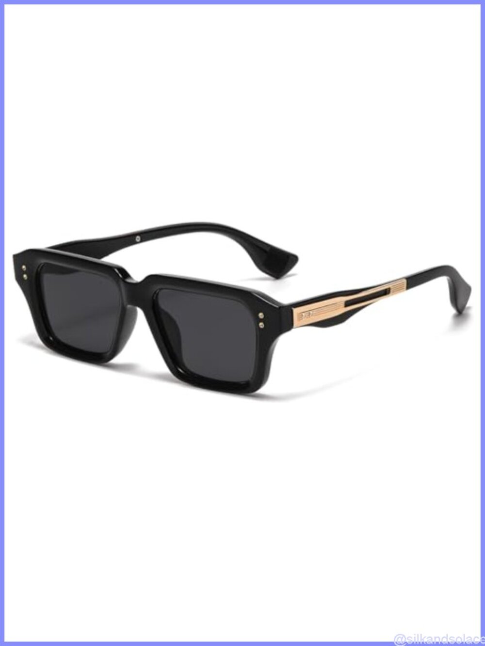 Retro Rectangle Full Frame Sunglasses UV400 Unisex Designer Shades